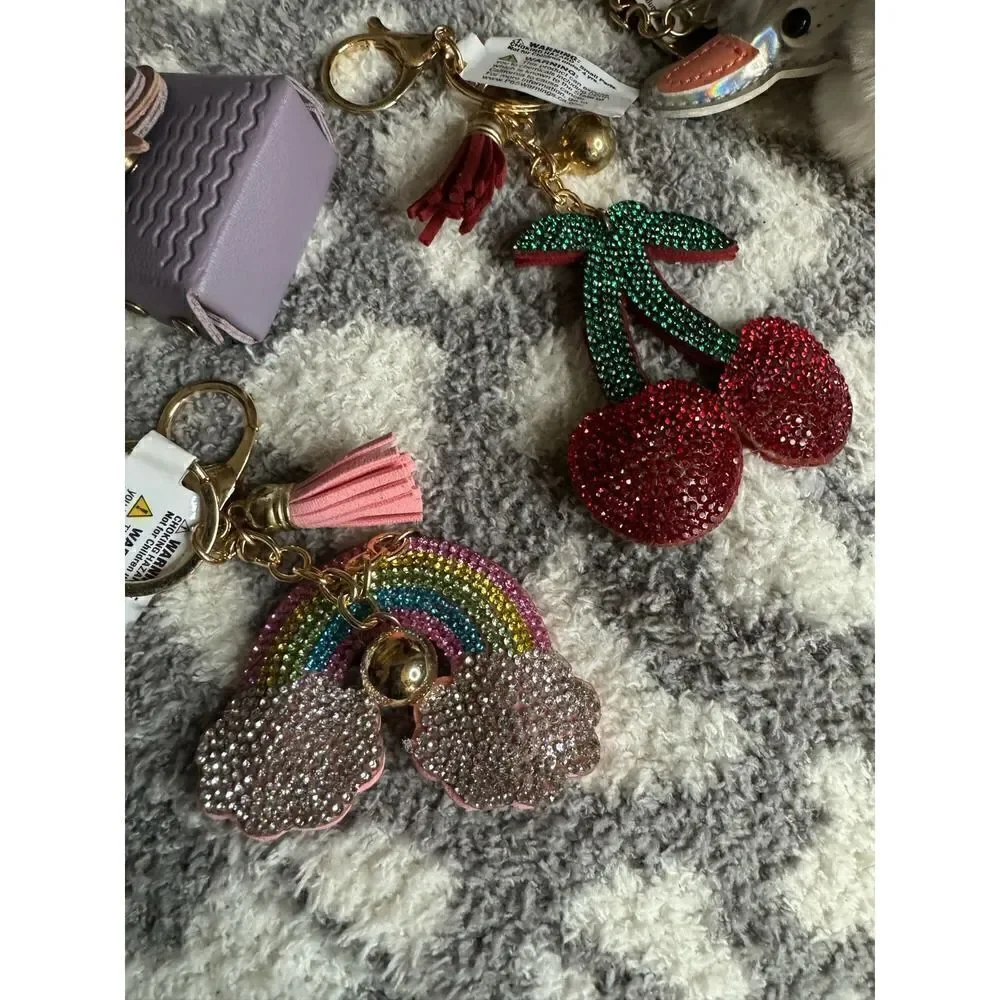 Lot of designer keychains,bag charms bling disney tassell